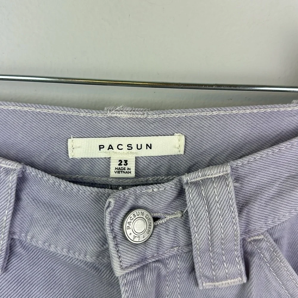 PacSun Eco Lavendar High Waisted Carpenter Shorts Size 23 Recycled Cotton Spring